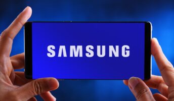 Samsung logo on smartphone