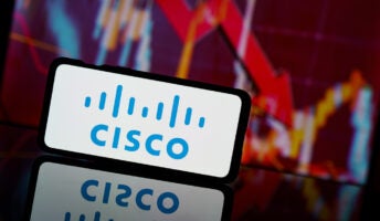 Cisco logo on a smartphone screen