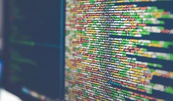 internet screen with coding