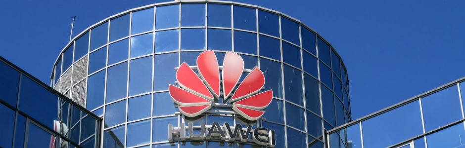 huawei logo on building