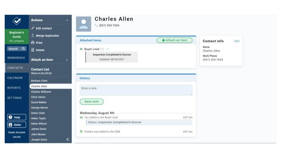 LACRM contact profile