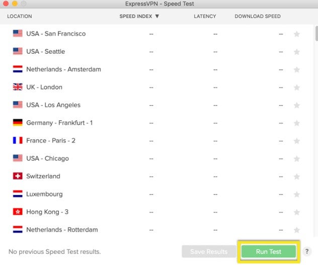 expressvpn speed testing on a mac device. Image: ExpressVPN