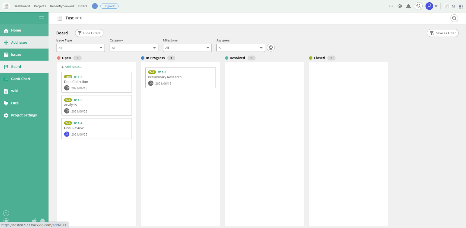 Backlog Tasks