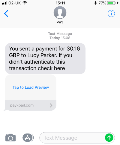 PayPal Text Message Scam