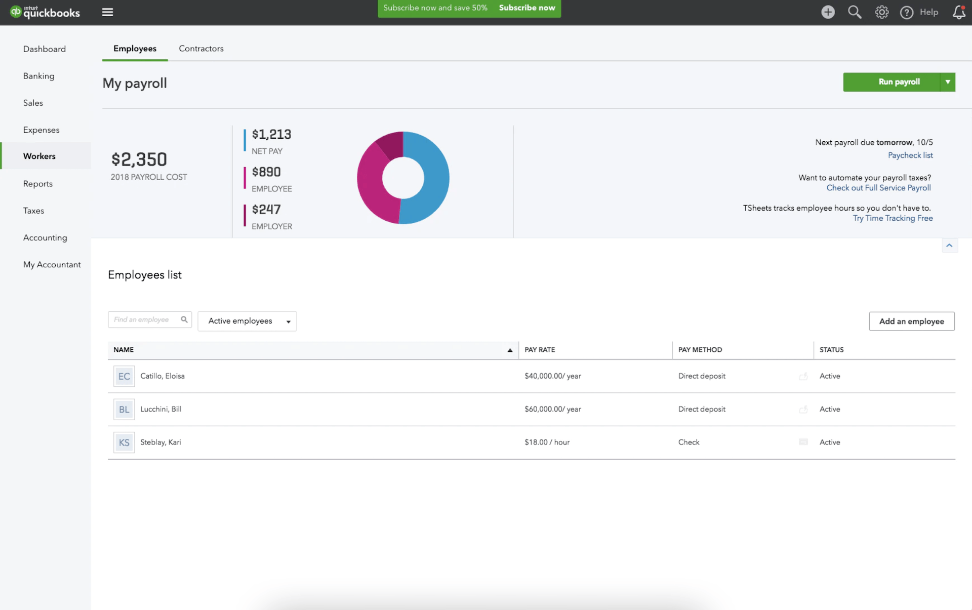 QuickBooks Dashboard