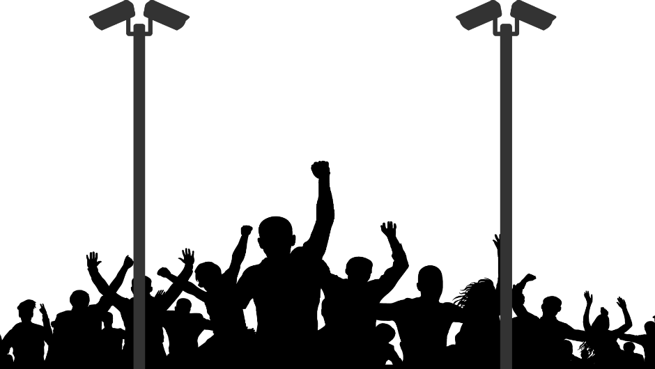 Surveillance cameras protestors